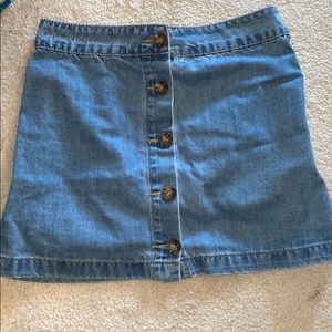 Button up denim mini skirt